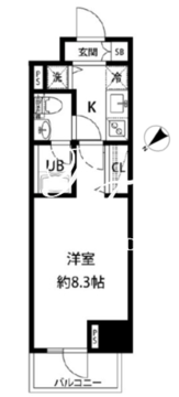 ルクレ日本橋馬喰町 805 間取り図