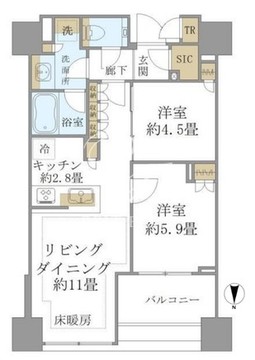 白金ザ・スカイ E-1918 間取り図