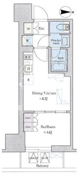ブリリアイスト蔵前レジデンス 605 間取り図