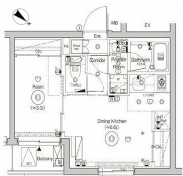 シーフォルム門前仲町 403 間取り図