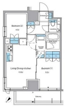 ルフォンプログレ渋谷ヒルトップ 1307 間取り図