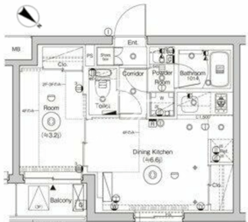 シーフォルム門前仲町 407 間取り図